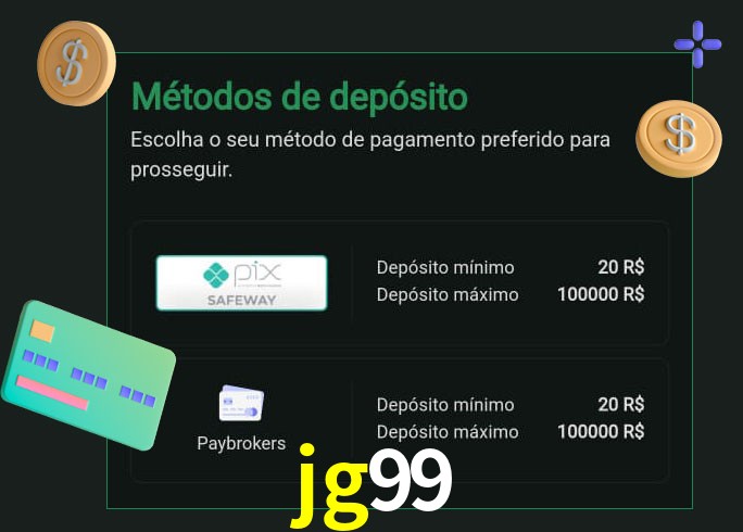 O cassino jg99 oferece uma grande variedade de métodos de pagamento